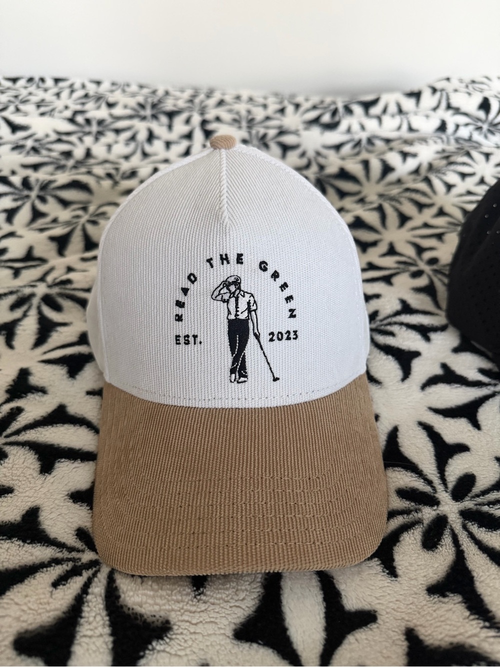 White and Tan 'Read The Green' Golf Cap